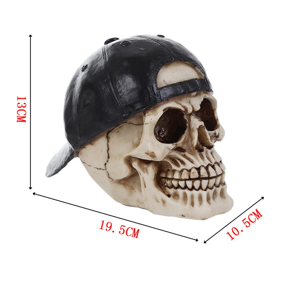 

Halloween Skull Head Ornament Black Resin Skull Decor Realistic Decoration Horror Party Supplies Halloween Decor