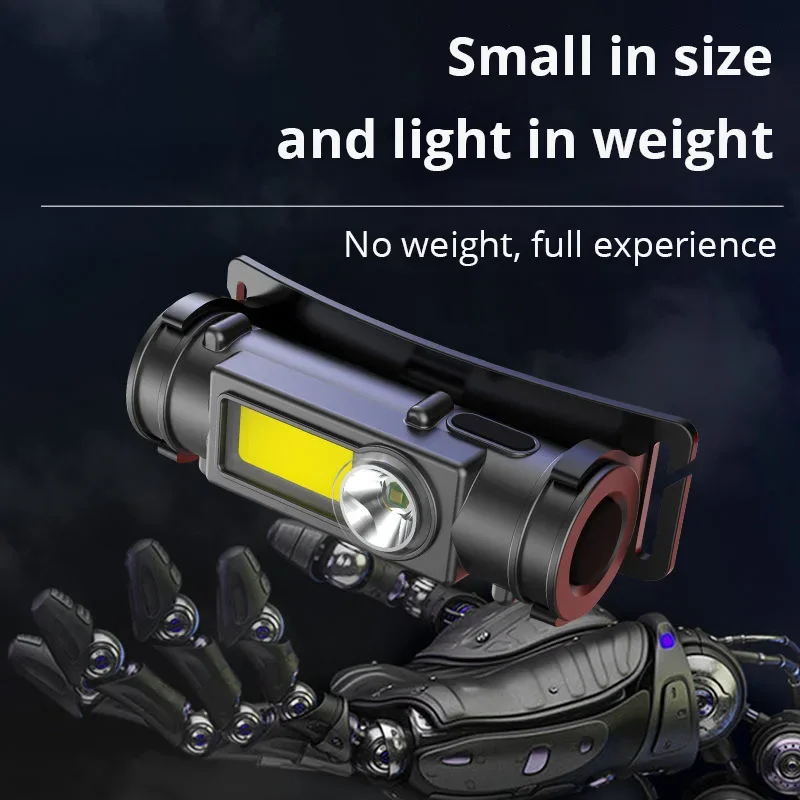 Portable LED Headlamp Waterproof COB Lantern Head Lamp USB Rechargeable 18650 Headlight Work Light with Magnet Fishing Torch