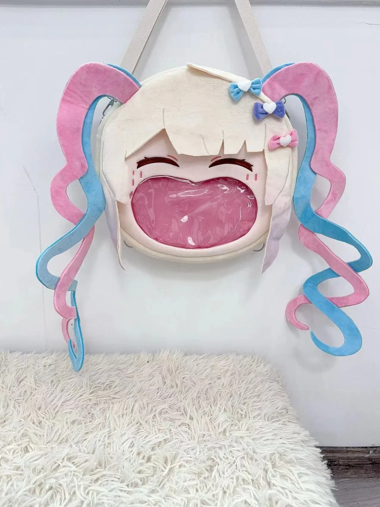 Anime Needy Giatv Overdose KAngel Cosplay, Big Mouth, Itabag transparent, sac à dos étudiant, sacs de messager à fermeture éclair, cadeau initié