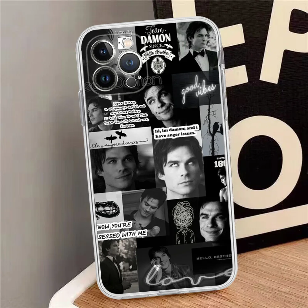 Damon Salvatore The Vampire Diaries Phone Case Silicone Soft For Iphone 15 14 13 12 11 Pro Mini XS MAX 8 7 6 Plus X XS XR Cover