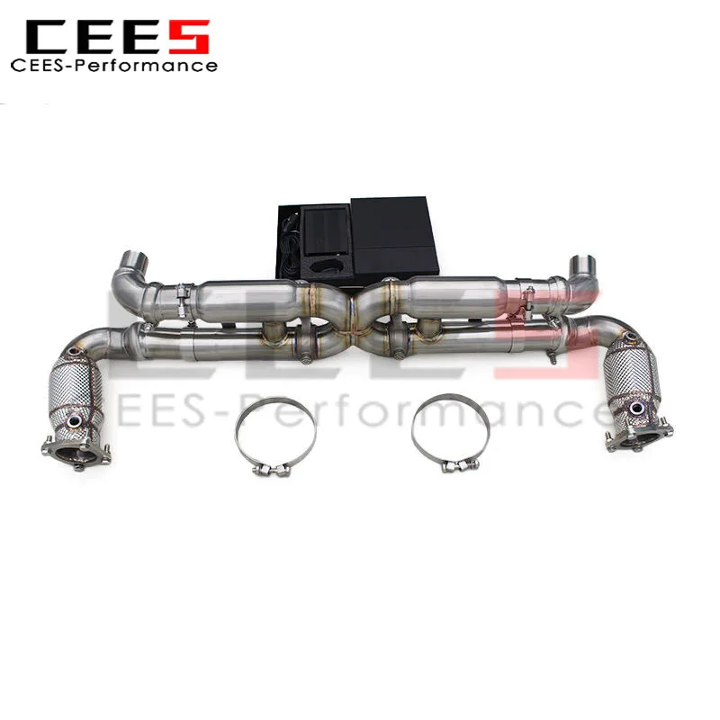 

cees Vacuum Valve Exhaust Pipe 911 997/997.2 Turbo S 3.8T 2010-2013 Stainless Steel Without Catted Downpipe Catback Muffler