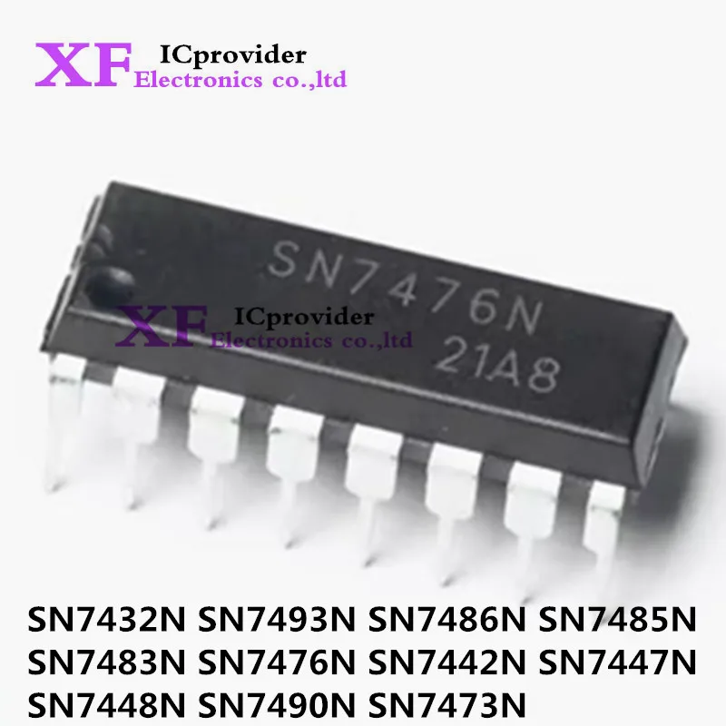 20Pcs SN7432N SN7442N SN7447N SN7448N SN7473N SN7476N SN7483N SN7485N SN7486N SN7490N SN7493N DIP-14