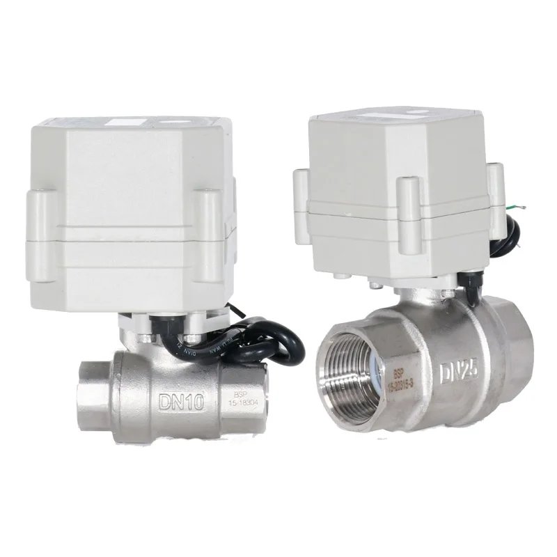 Cr201 DN8 DN10 DN1512Volt 2-Way 304 Stainless Steel Mini Electric Automatic Motorized Water Control Shut-Off Actuator Ball Valve