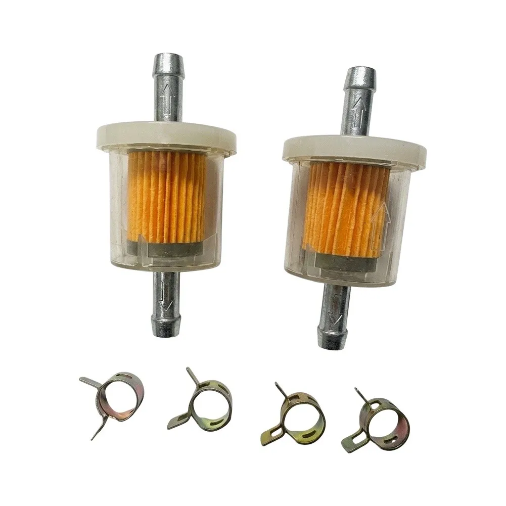 Fuel Filter Kit for 125cc 150cc Bikes Inline Type ABS Construction Clear Housing 5 Fuel Pipes Metal Clamps Complete Set