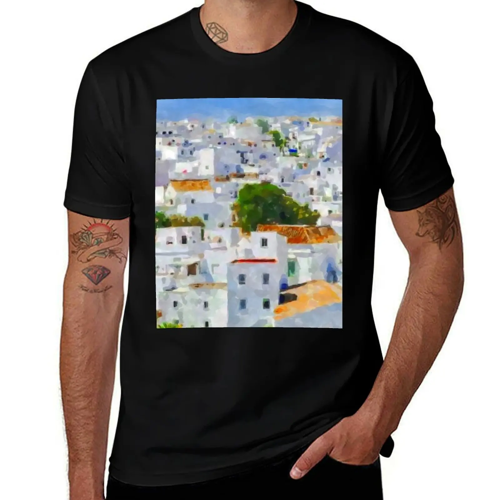 White Village of Andalusia T-Shirt aesthetic clothes plus size tops mens graphic t-shirts pack