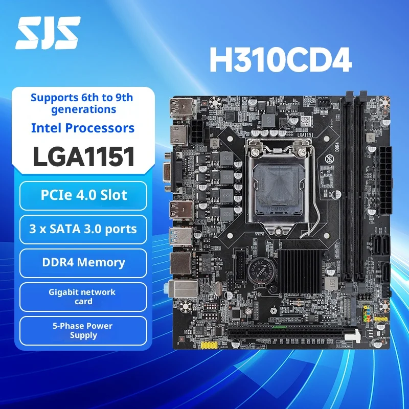 

SEJISHI H310CD4 V1.0 Motherboard - Intel H310C Chipset, LGA 1151 Socket, DDR4 Memory, Micro-ATX Form Factor