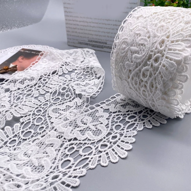 Lace Ribbon Wedding Decoration Lovely Gift Packing Polyester Material White