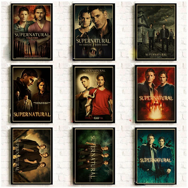 Supernatural Poster Jensen Ackles Vintage Posters and Prints Kraft Paper Bar Room Home Decor Wall sticker