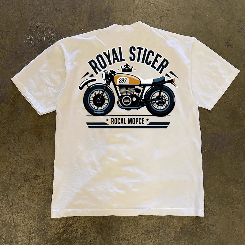 

High-quality loose short-sleeved casual cotton T-shirts for men and women with classic pattern prints in summer 2025