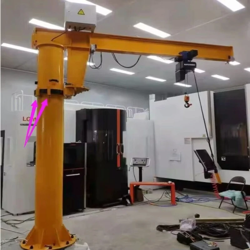 360° Rotation Electric Jib Crane 3Ton 5Ton With Electric Chain Hoist Floor Mounted Industrial Lifting Equipment