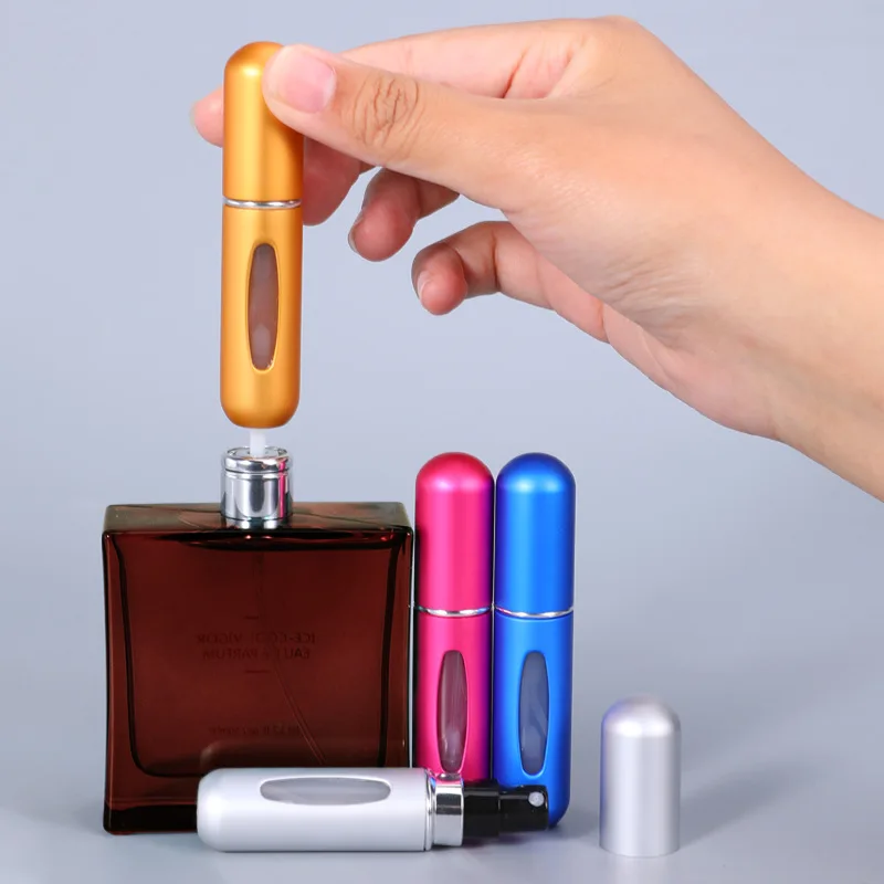 1/5pcs 5ml Bottom Charge Perfume Bottle Travel Mini Portable Sample Empty Container Spray Cosmetics Scent Atomizer Tool