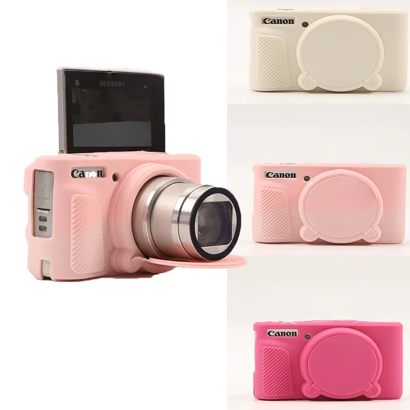 Rubber Bag Cover with Lens Protector Cap for Canon Soft Silicone Cover for Canon SX740 SX730 Protective Camera SX740 XJB02