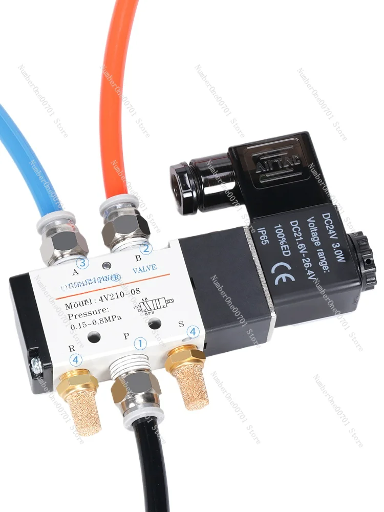 Pneumatic Electromagnetic 4 V210-08 Reversing Valve 220V Coil Control Valve 24V Electronic Valve 12V