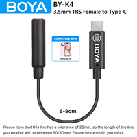 BOYA BY-K4 6cm 3.5mm TRS Female to Type-C Male Microphone Audio Adapter Cable for Android Cell Phone PC Computer USB-C Devices