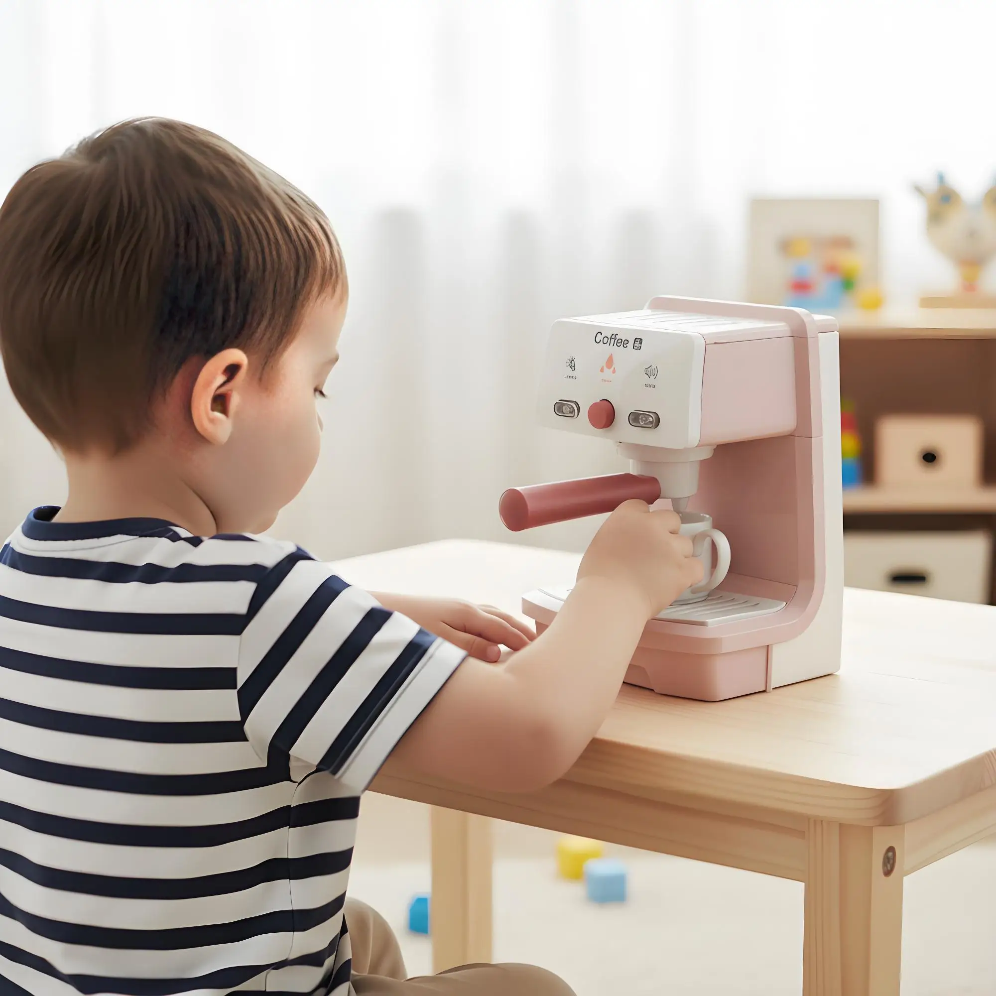 Coffee Maker Toy, Interactive Simulation, Light & Sound Effects, Perfect for Pretend Play