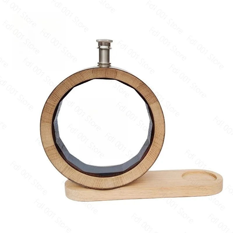 Visible Wooden Oak Barrel for Brewing Storage,Suitable for Whiskey Sherry-Aged Beverages,No-Liner Craft Barrel