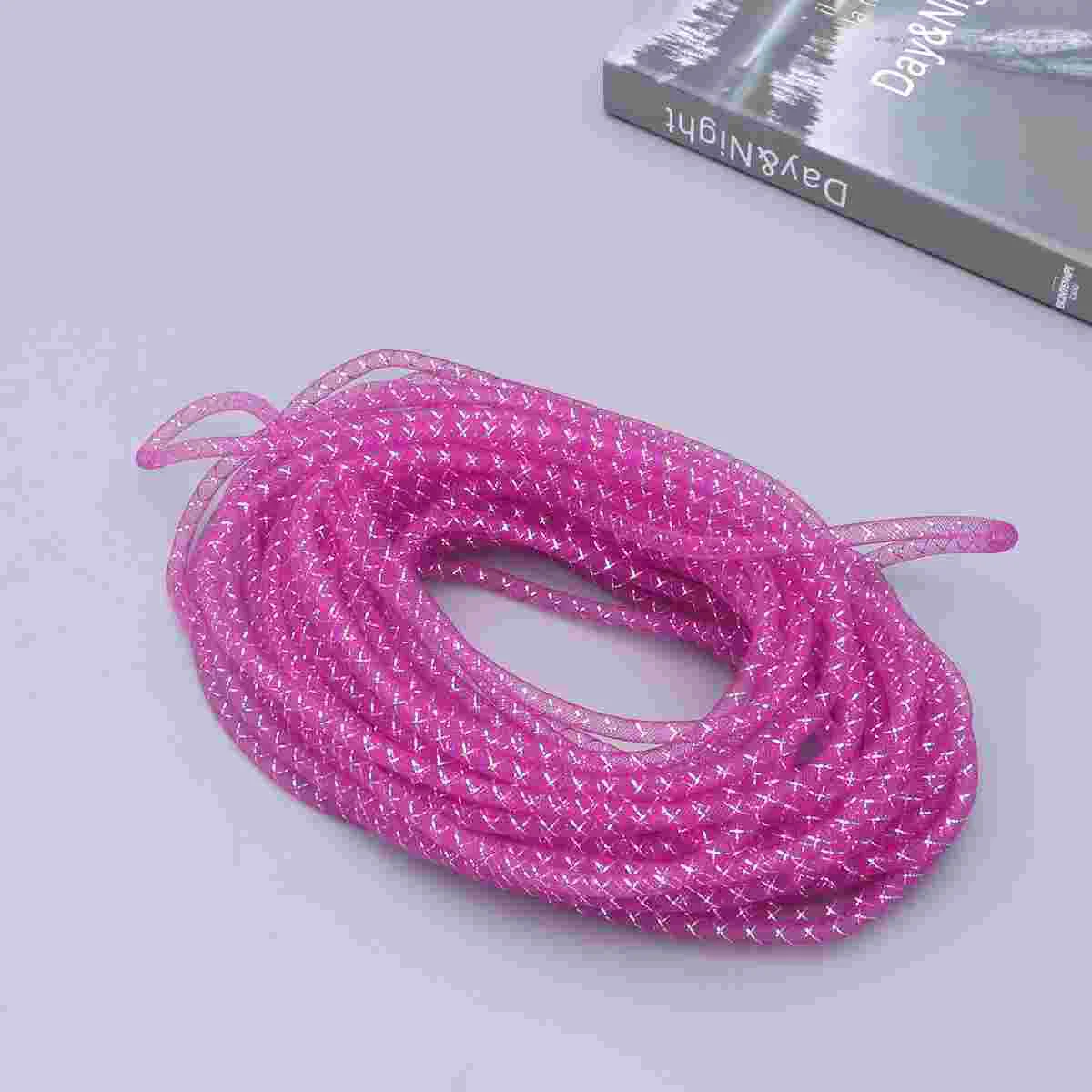 1 Pack 25m Polyester Elastic Braided Thread Tube Cords Yarn Tube Mesh Bands Woven Rope FIY Hand Made Headdress Bracelet Crafts M