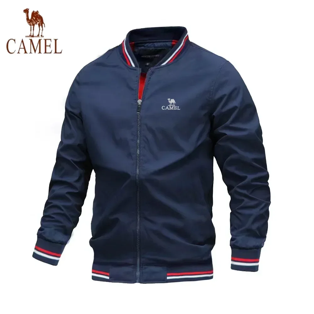 Camel-Jaqueta masculina com zíper, blusa esportiva casual de alta qualidade, elegante, primavera e outono, 2024