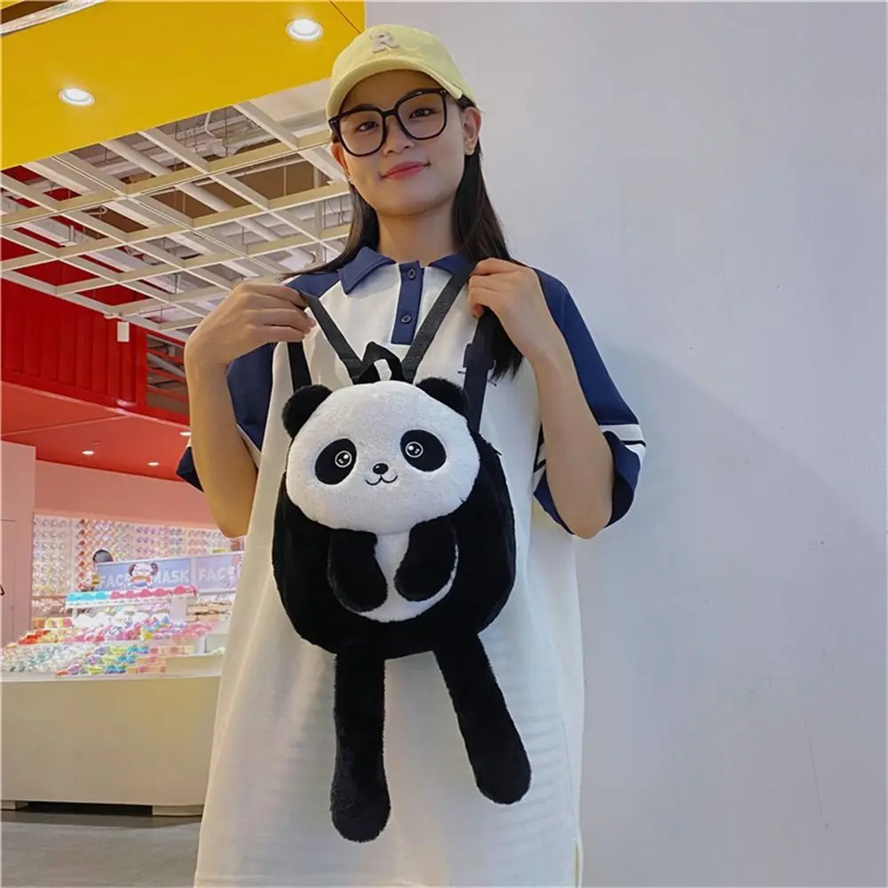 Mochila de animales Panda bolso de hombro de felpa jardín de infantes lindo bolso escolar de dibujos animados para bebé monedero para niños mochila de felpa para niños pequeños