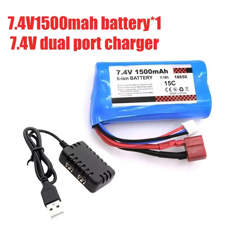 Batterie Lithium-ion originale USB 15C 2S 7.4V 1500mAh pour SCY-16101-16101Pro 1/16 R/C, pièces automobiles, batterie de voiture haute Performance