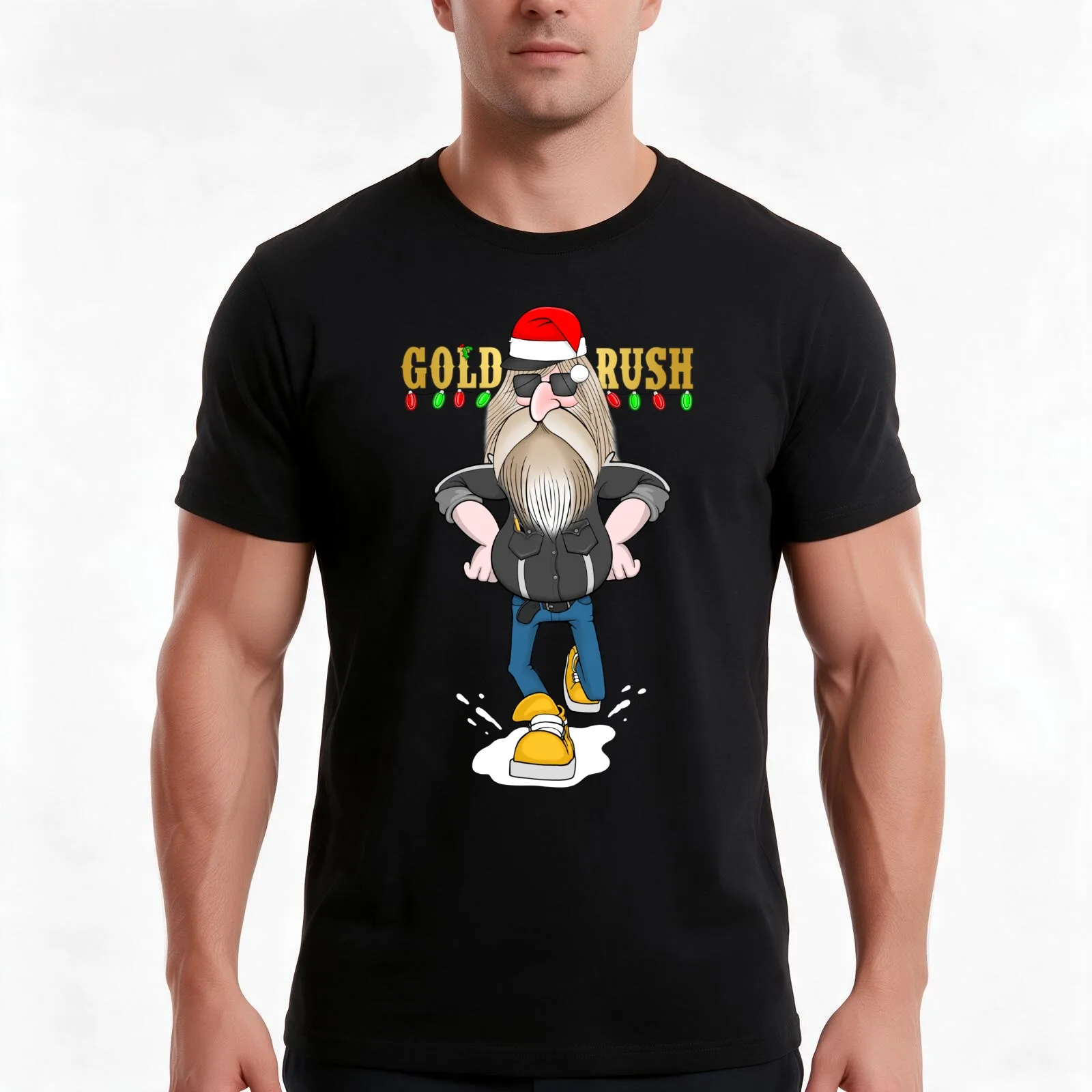 Tony Beets Gold Rush T-Shirt, Summer Casual Cotton Tee, Oversized Streetwear Tops, Vintage Graphic Print, Loose Fit Short Sleeve