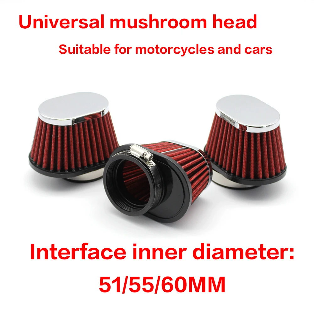 2PCS Motorcycle Air Filter Universal51MM 55MM 60MM Replacement Engine Filter High Performance Air Filters Fit Motocross Carburet