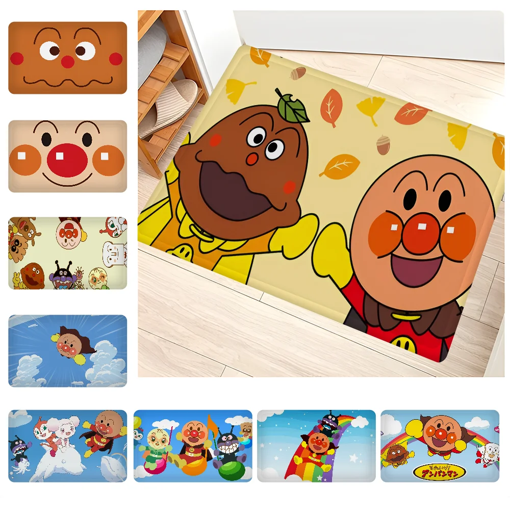 Children Doormats Anpanman Anime Floor Mat Bathroom Mat Kids Room Bedroom Decoration Balcony Anti-Slip Doormat Living Room