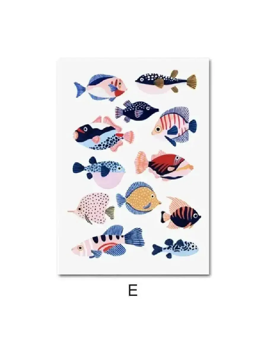 Nordic Style Sea Creatures Wall Art  Enlightening Ocean Whale Shell Starfish Octopus Poster Canvas Painting for Home Decor