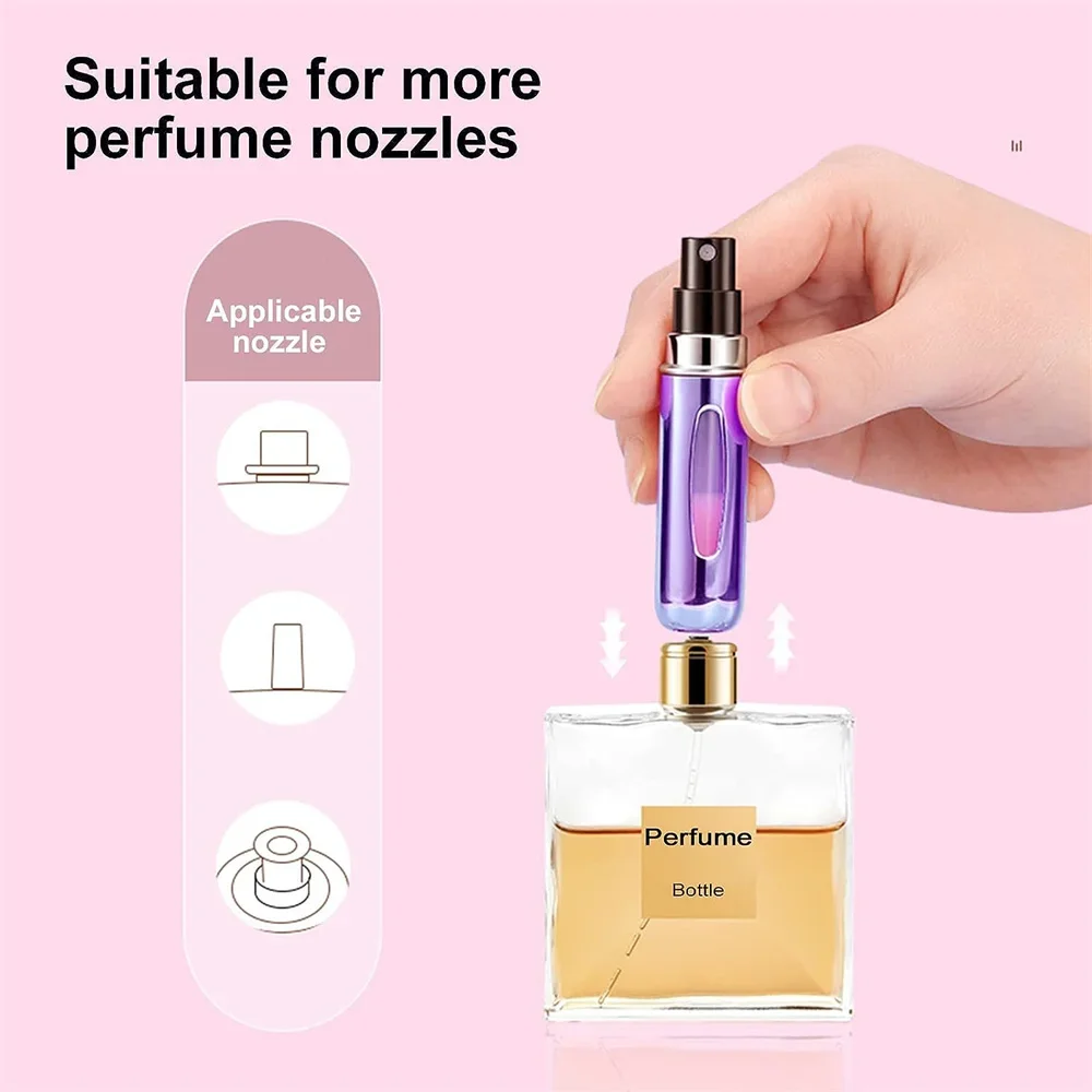 Atomizador de Perfume portátil de 5ml, contenedores de Cosméticos líquidos, botellas rellenables de Perfume, Mini alcohol de viaje, botella de Spray