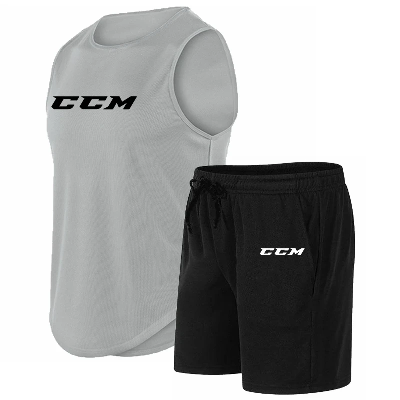 CCM Sports suit men's summer sleeveless quick drying running clothes basketball football summer training fitness clothes morning