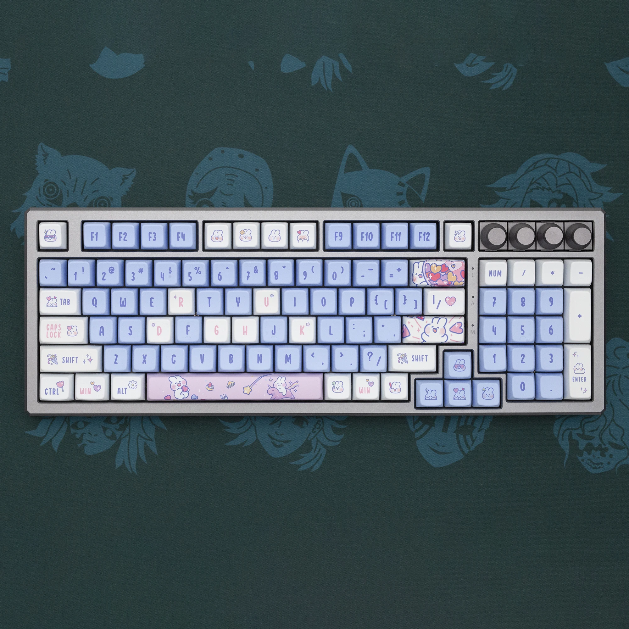 

KPREPUBLIC Cute Rabbit Keycap Dye Subbed Bunny Keycap Set thick PBT MDA Profile for keyboard 87 tkl 104 ansi xd64 bm60 BM87 BM65