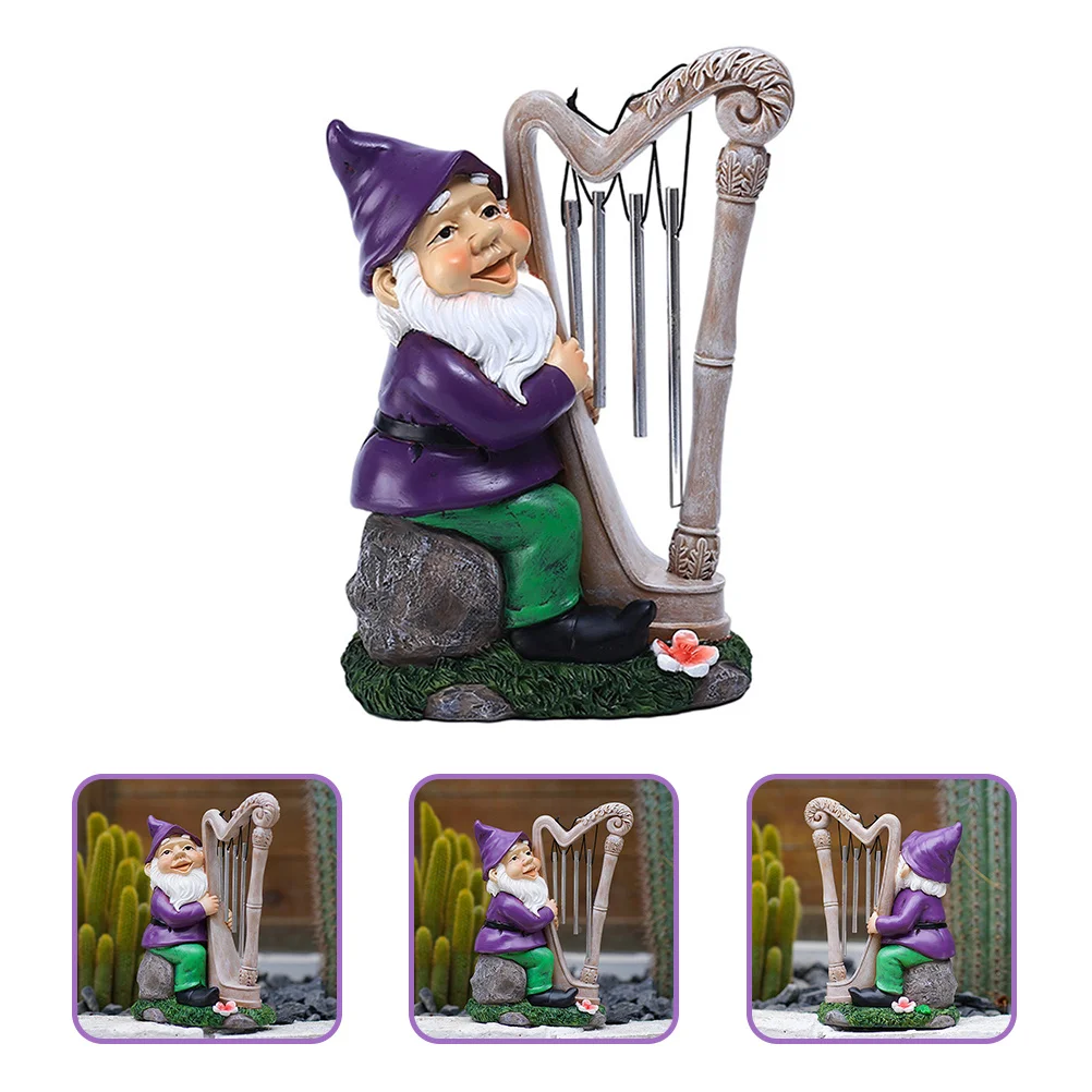 

Premium Resin Gnome Wind Chime Garden Ornament with Smooth Finish for Yard Garden Home Decor Gnomes Decorations