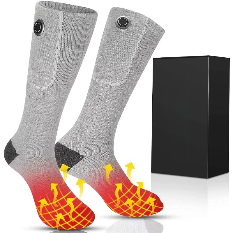 

Men's and Women's Cotton Heating Socks Updated Rechargeable Electric 4000 mAh 3 Washable Winter Sports Accessories