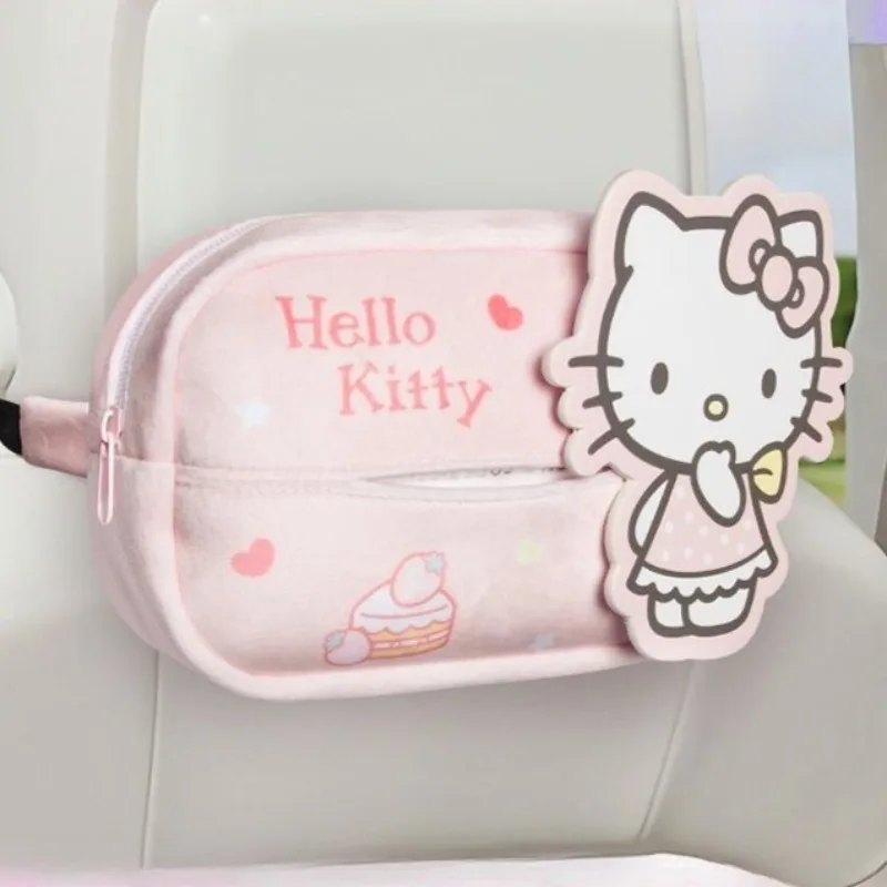 

Hello Kitty Car Tissue Holder, Universal Car Seat Tissue Box, Cute Kawaii Auto Interior Accessory with 3D Character Decor