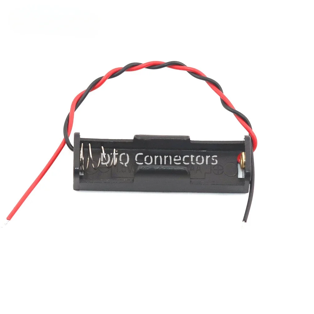 1.5V~15V Black Plastic Storage Box AA Battery Holder Battery Clip Case with DIY Wire Leads 1x 2x 3x 4x 5x 6x 8x 10x Slot