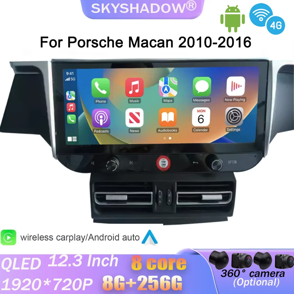 

FYT 12G+256G Carplay Auto Android 14.0 4G LTE 360 Camera IPS Car DVD Player GPS WIFI Bluetooth Radio For Porsche Macan 2010-2016