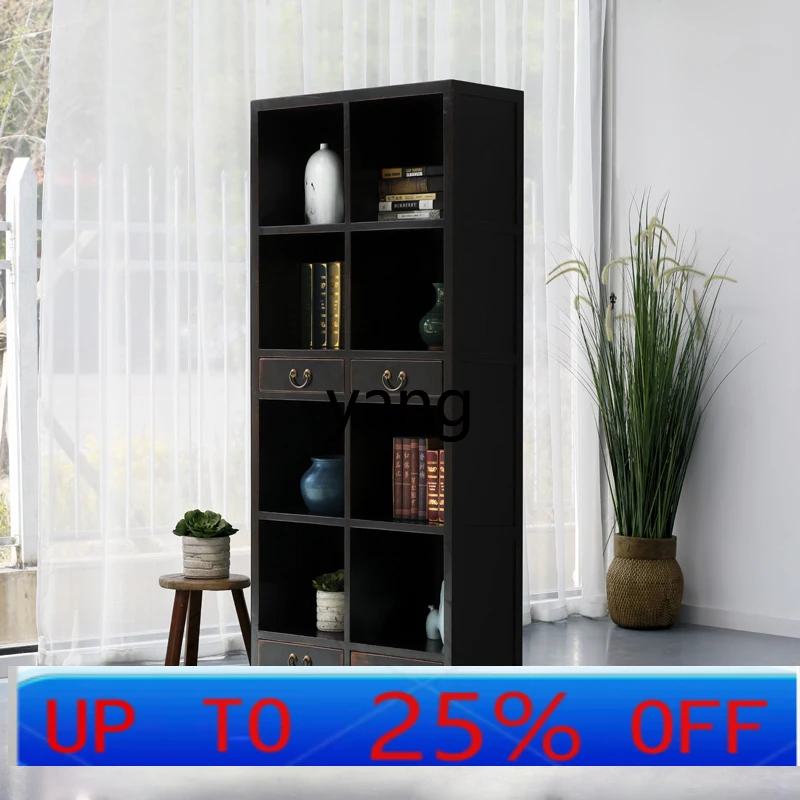 

CX new Chinese floor-to-ceiling Bogu bookshelf storage bookcase solid wood retro old