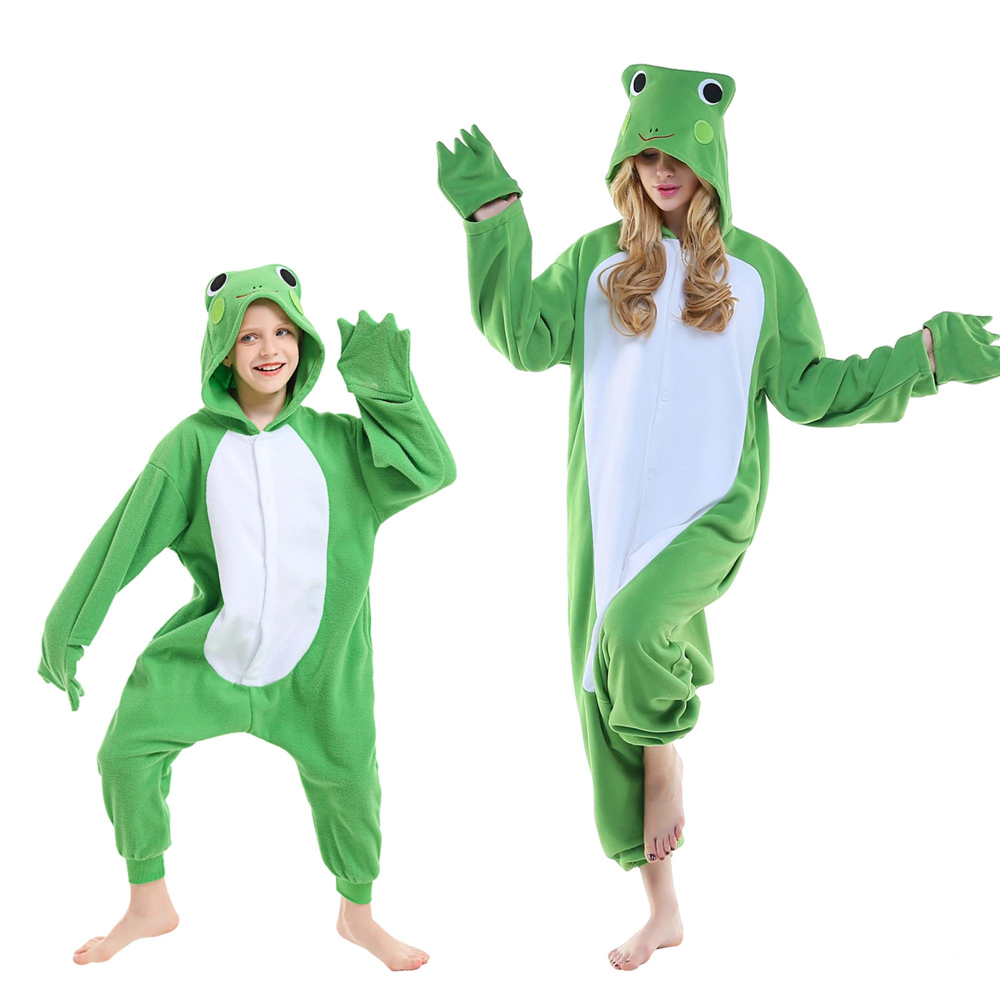 

Frog One-piece Pajamas Father Mother Kids Family Parent-child Onesie Homewear Halloween Cute Cosplay CostumeS Winter Soft Pyjama