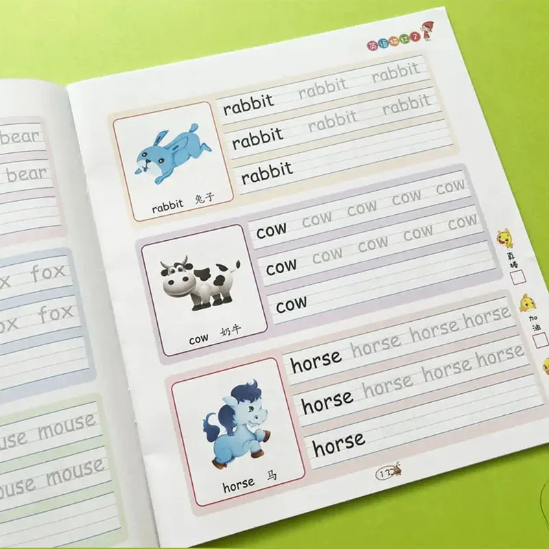 2 ejercicios de seguimiento para niños - Vocabulario en inglés y ejercicios de matemáticas con números - ayuda de escritura para el aprendizaje temprano