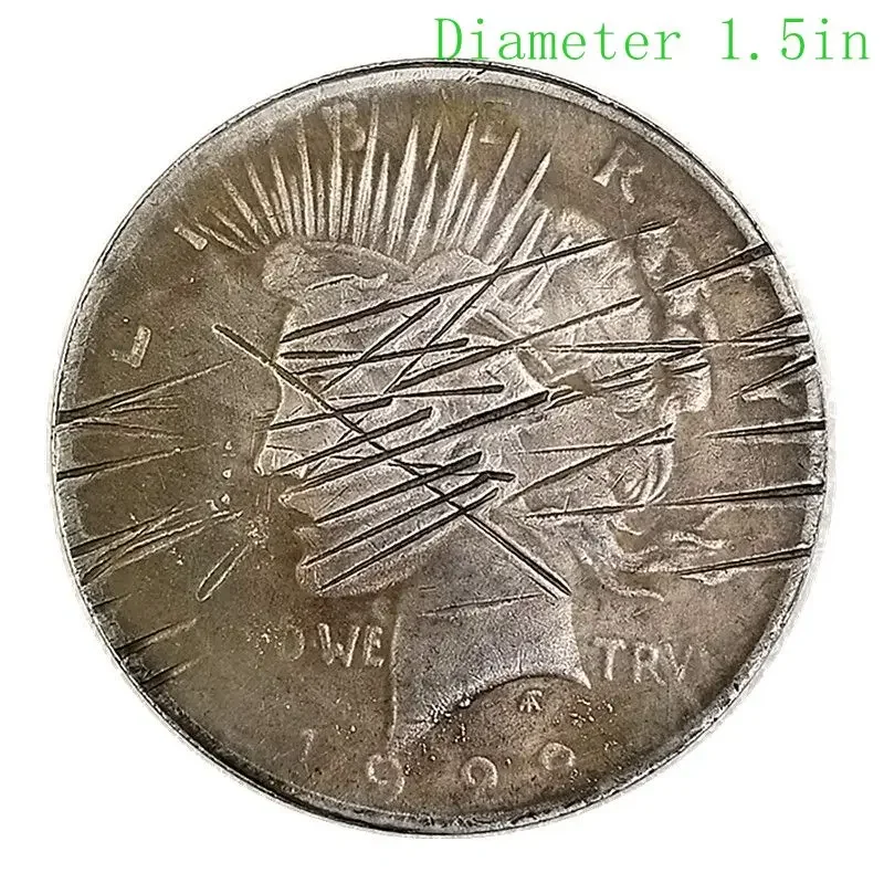 تمثال الحرية الأمريكية لعام 1922، عملة قديمة، مع خدوش، تمثال على الوجهين على العملة المزخرفة، هدية للعملات المعدنية