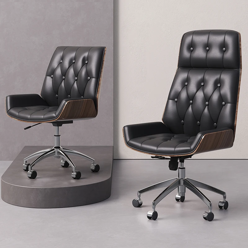 

Office Chair Executive Throne PU Leather High Back with Adjustable Lumbar Support 135° Recline silla de escritorio