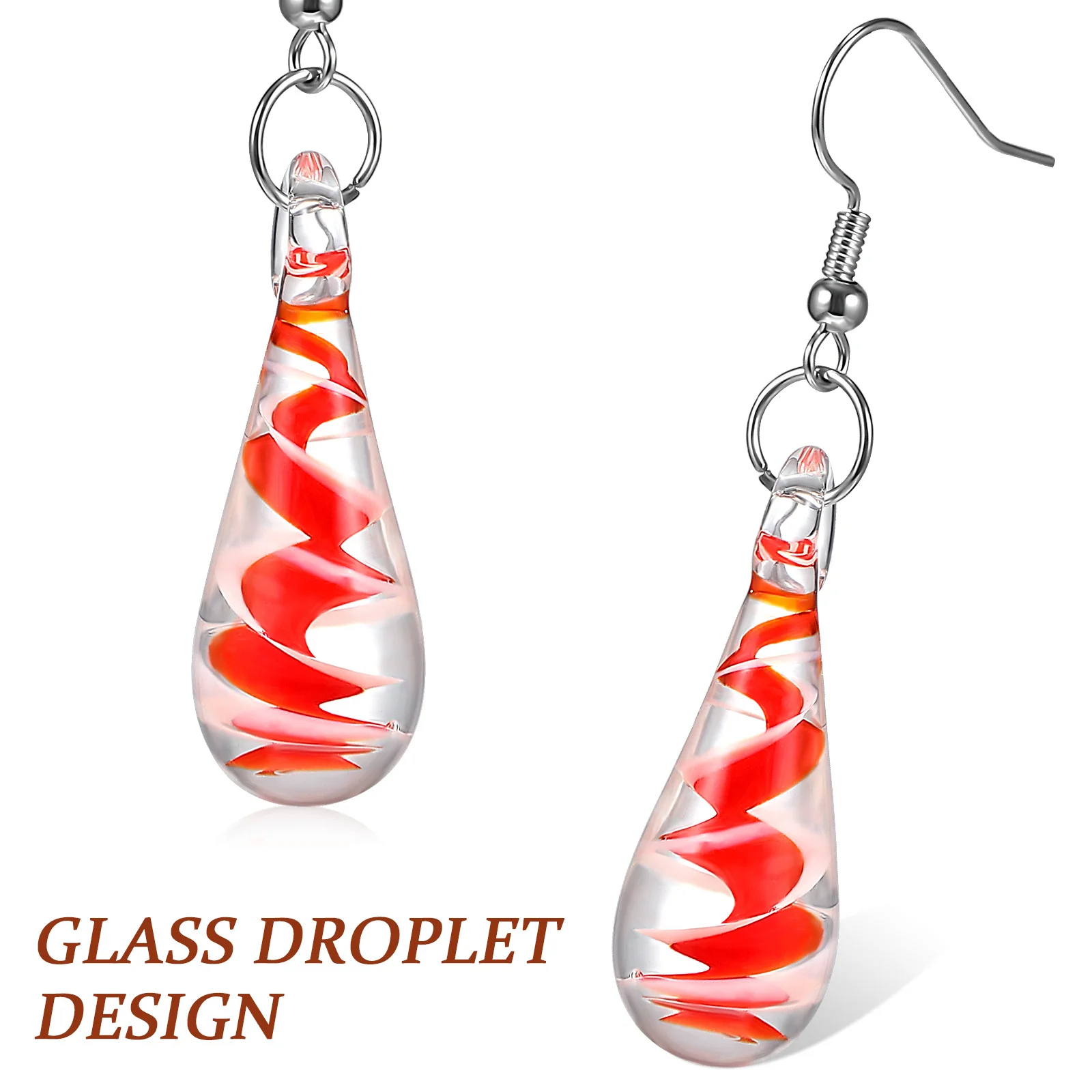 

Water Drop For Women Glaze Teardrop Dangle Pendant Spiral Painted Lightweight Vintage Hook Ear Accessories Fashion Drop