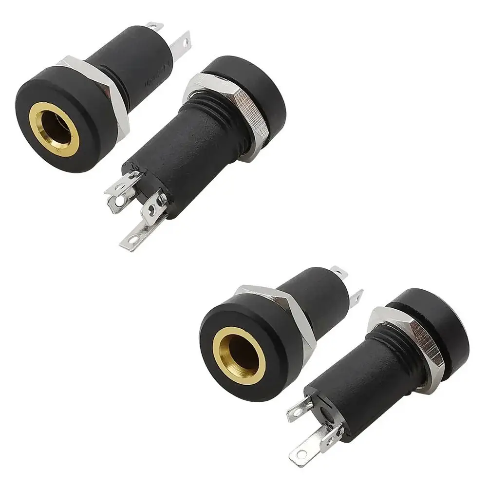 3Pin/4Pin 3.5mm Black Audio Jack Socket 3/4 Pole Stereo Solder Panel Mount 3.5 mm Headphone Female Socket Connector With Nut