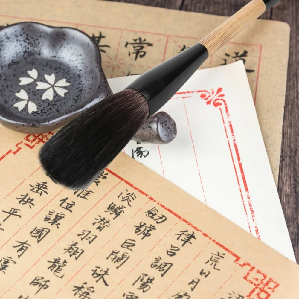 Thick Nylon Hair Large Calligraphy Bucket Brush Full Brush Head Sturdy Handle Nylon Hair Writing Brush Smooth Writing Feel