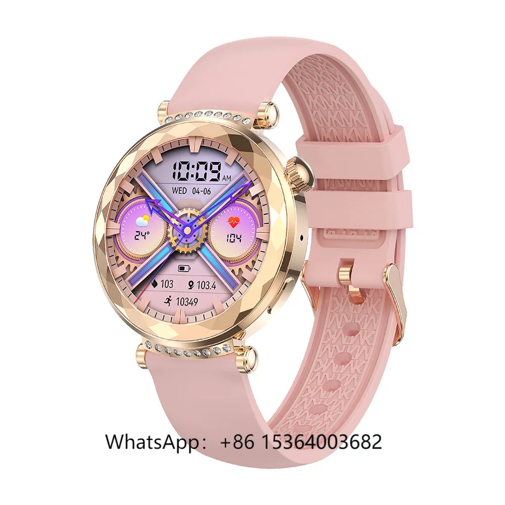 

TJXL-TKYUAN Elegant Smart Watch for Women Reloj Intelligent Stopwatch Weather Forecast SMS Reminder Health Tracking Amoled Smart
