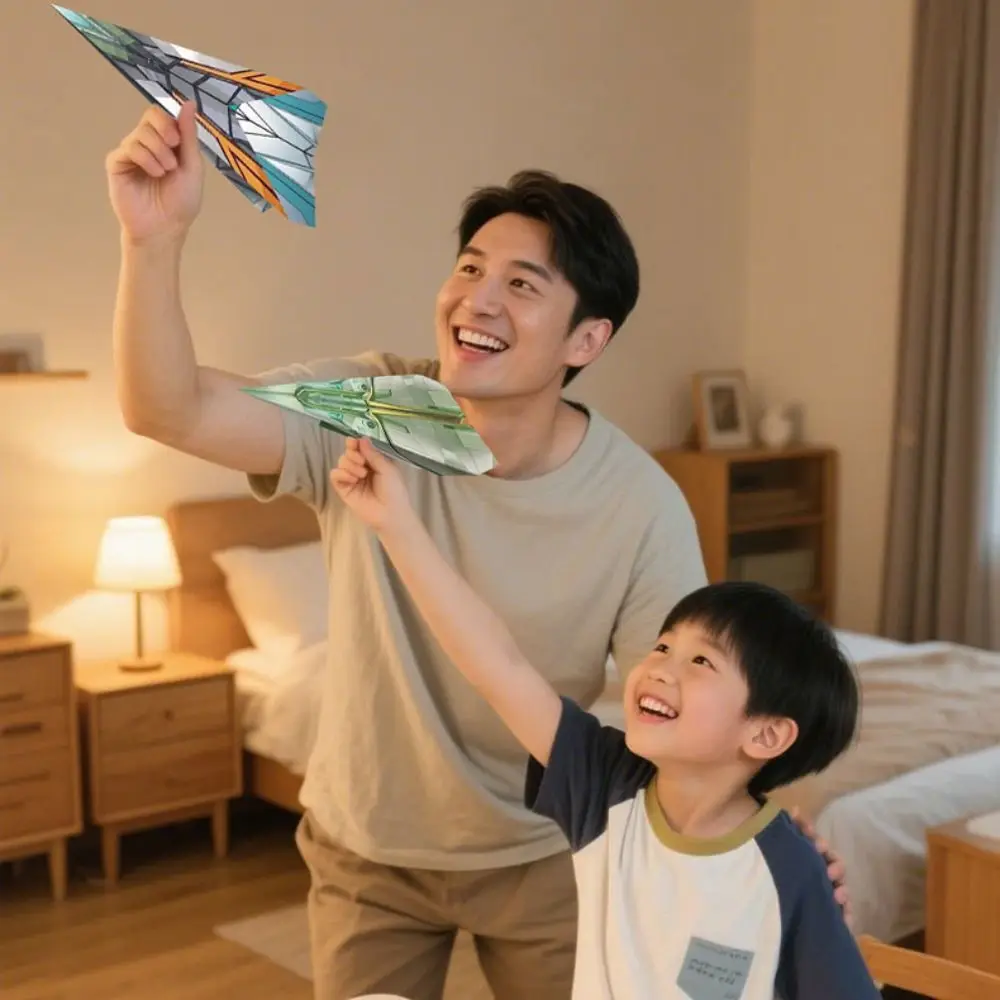 

Paper Handmade Airplane Origami Montessori Art Learning Airplane Origami Set Cartoon 3D Versatile Paper Aircraft Toy