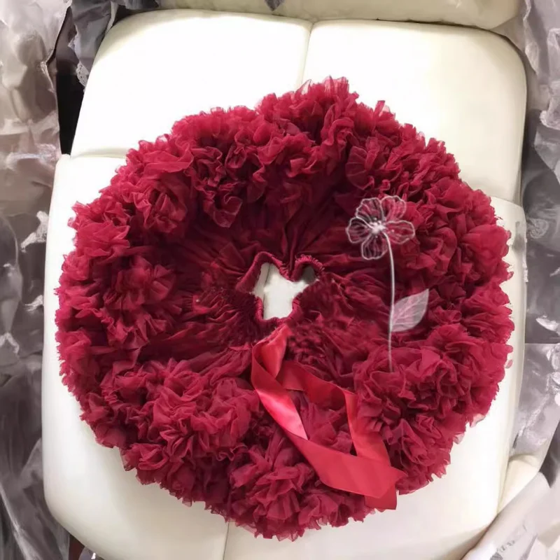 Mädchenpullover Babypullover Frühling und Herbst Kinderbekleidung Rote Pullover für Mädchen Strickjacke PettiskirttutuRock