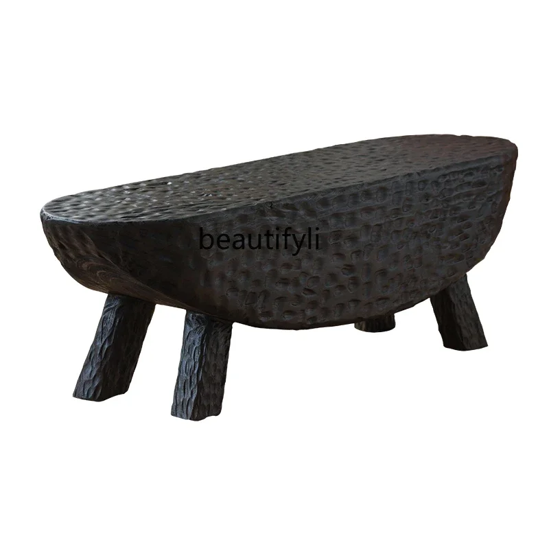 

Оригинальный дизайнерский низкий столик B & B, мебель из массива дерева с узором в виде молотка, короткий чайный столик для балкона