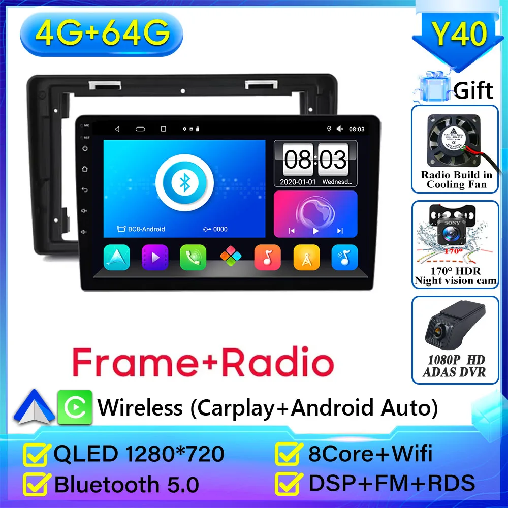 Autoradio Voor FIAT PANDA 2003 2004 2005 2006-2012 Navigatie GPS Android Auto Stereo Multimedia Speler Carplay Autoradio Geen 2din