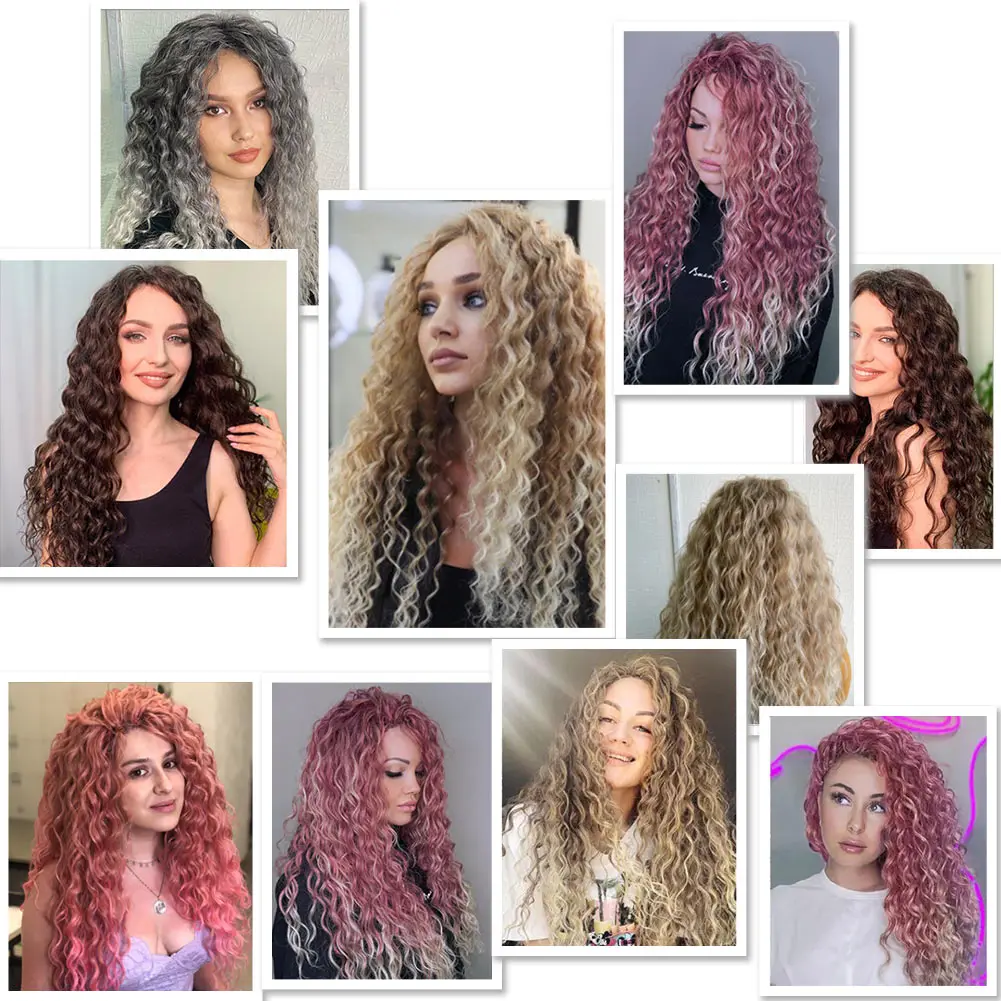 Synthetic Afro Curl Ombre Curly Loose Water Wave Braid For Women Crochet Braids Water Wave Hair Hawaii Braiding Hair Extensions